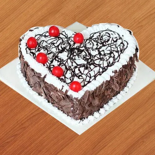 Deliver Heart Shape Black Forest Cake