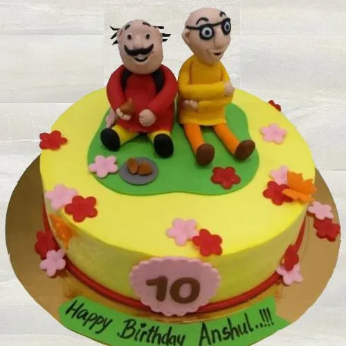 Enjoyable Motu Patlu Fondant Cake for Children