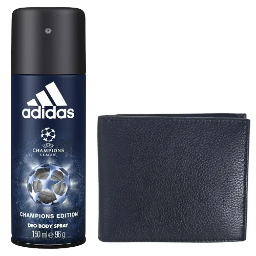 Deliver Addidas Body Spray N Longhorns Leather Wallet
