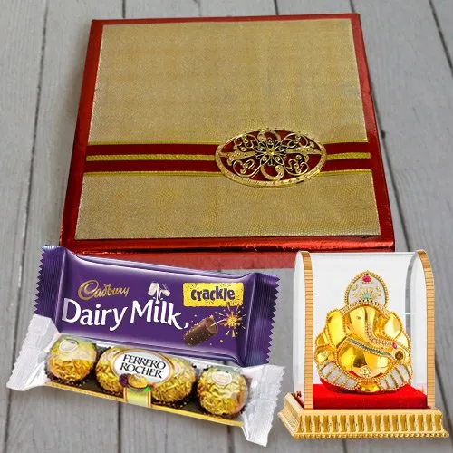 Online Chocolates N Dry Fruits Combo with Vighnesh Ganesh Idol