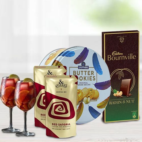 Marvelous   N Stirred Red Sangria Cocktail with Wine Glasses