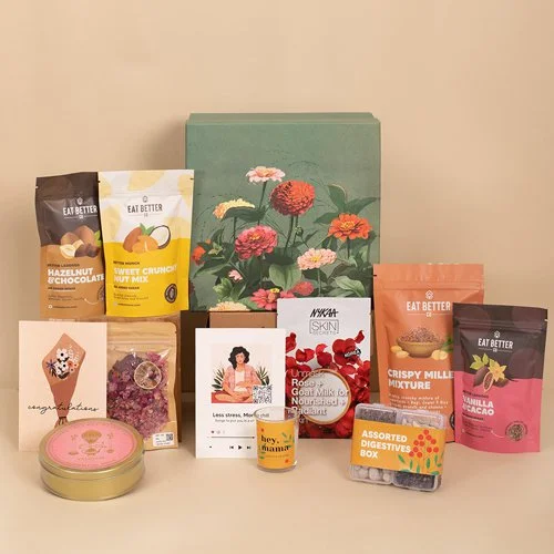 Tasty N Healthy Treats in Blooming Garden Gift Box