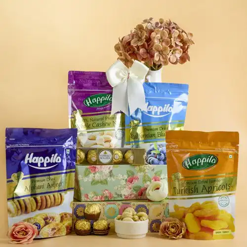 Luxurious Dried Fruit N Ferrero Rocher Gift Set