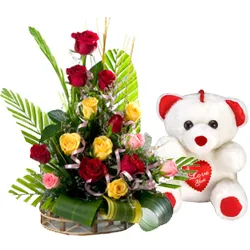 Online Mixed Roses Arrangement with Teddy