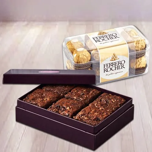 Deliver Brownies N Ferrero Rocher Chocolates
