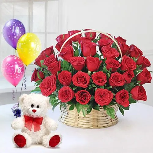 Order Red Roses Arrangement with Ferrero Rocher Chocolates