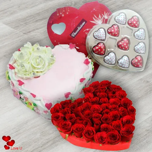 Shop Online for Cake Chocolates N Roses for Rose Day