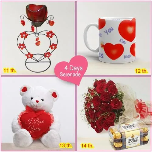 Deliver Online 4 Day Serenade Gifts for V-day