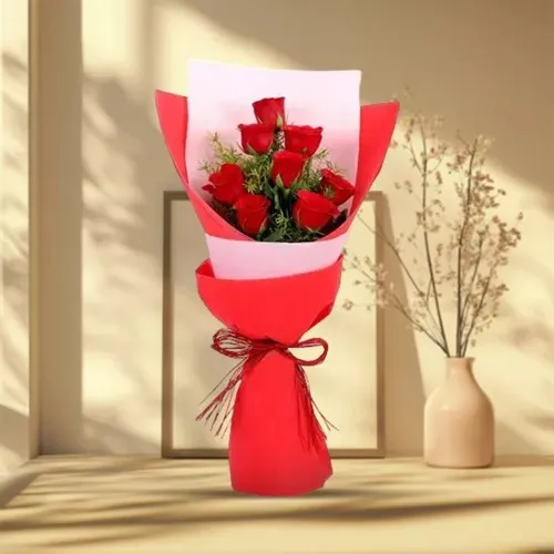 Exotic Dutch Roses Tissue Wrapped Bouquet