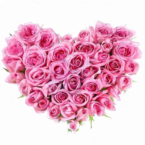 Send Heart Shape Pink Roses Arrangement for Propose Day