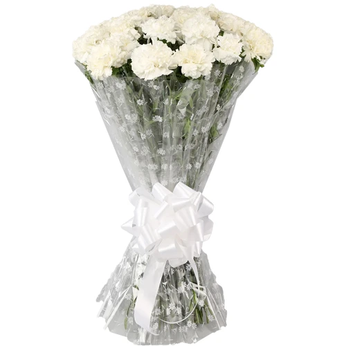 Shop White Carnations Bouquet<br>Online