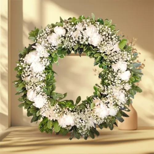 Book Online  Carnations Wreath