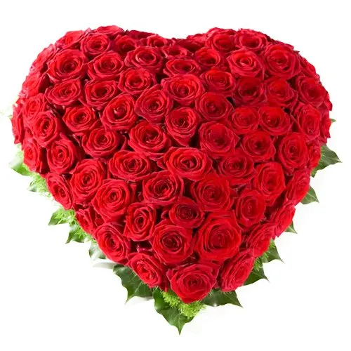 Buy Red Roses Arranged in Heart Shaped Online