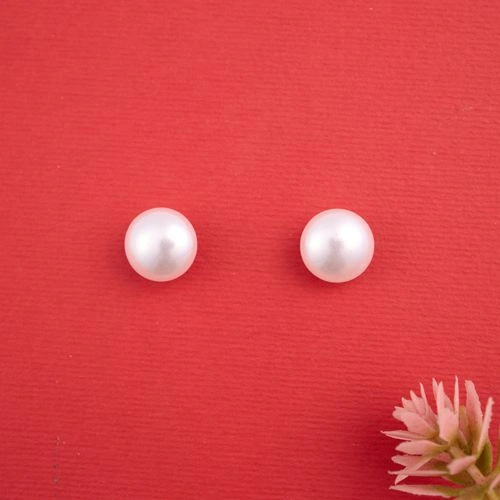 Chic White Pearl Studs