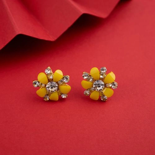 Sparkling Studded Flower Earrings Gift