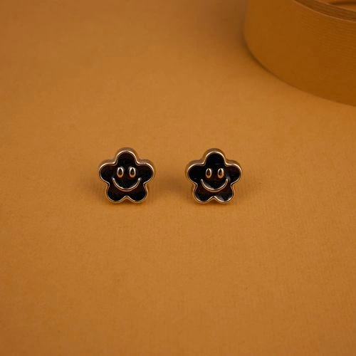 Cheerful Starry Smiley Studs