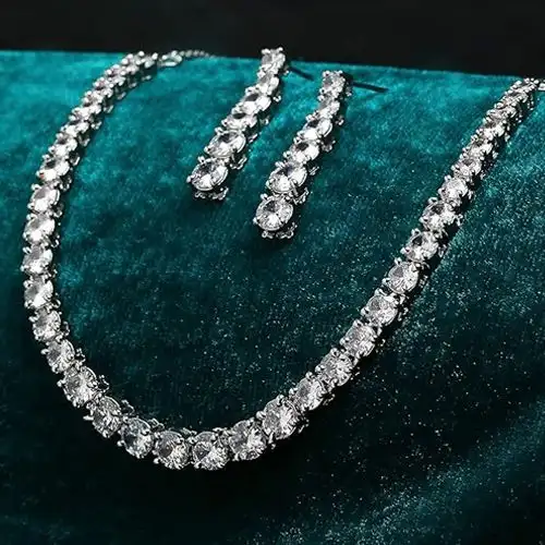 Classic Gold Plated AD Studded Jewellery Set