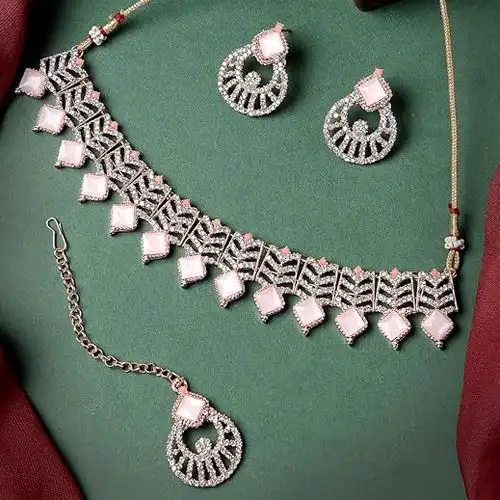 Fantastic Pink AD Stones Choker Set