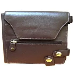 Send Brown Leather Purse for Ladies with Security Clutches