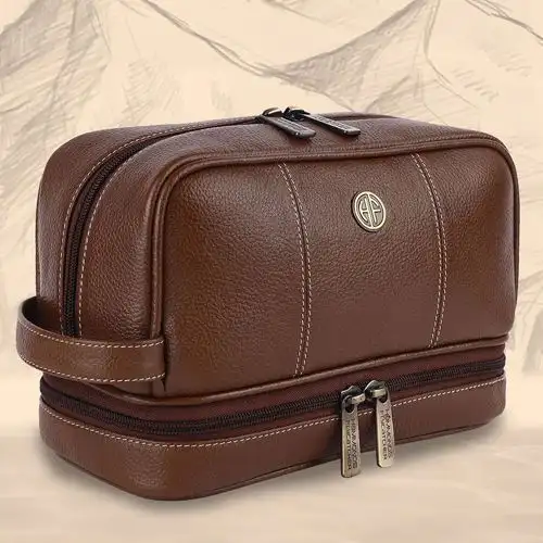 Stylish Leather Toiletry Bag