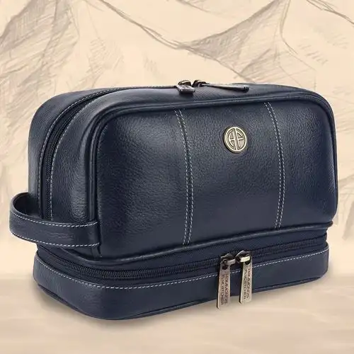 Elegant Leather Toiletry Bag
