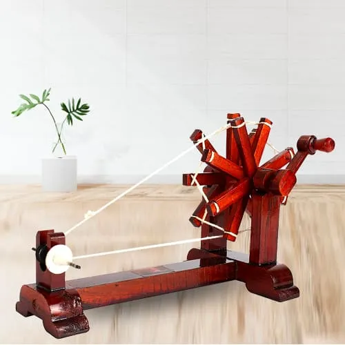Exquisite Wooden Gandhi Charkha Showpiece