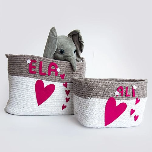 Elegant Cotton Storage Basket Duo