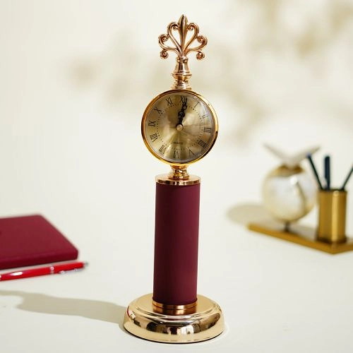 Sophisticated Maroon Desk Clock