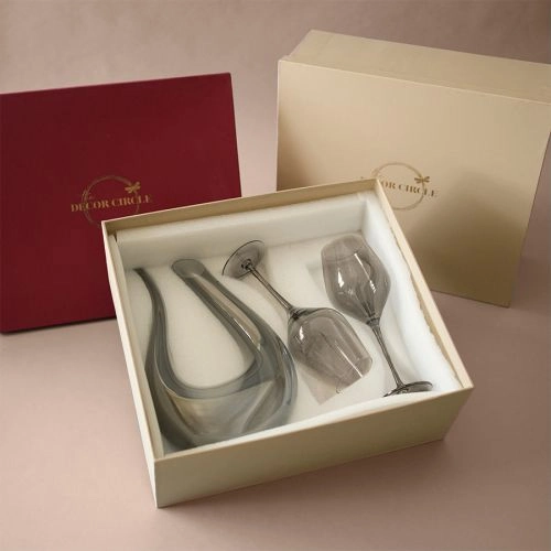 Wine Glass  N  Smokey Decanter Set