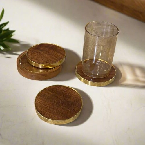 Premium Desk Coasters with Stand Set