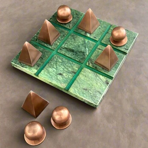 Premium Green Marble Tic Tac Game