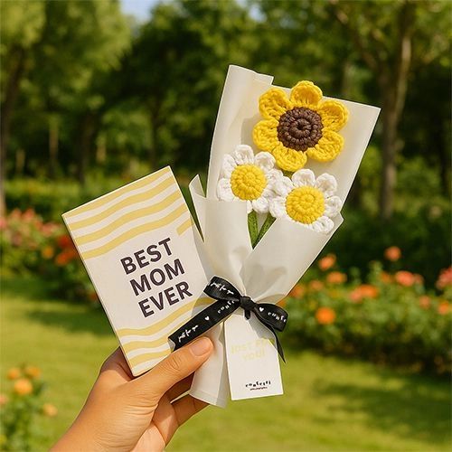Lovely Crochet Sunflower N Chocolate for Mom