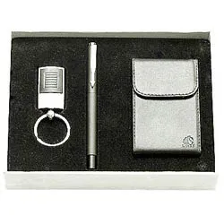 Order Steel finish Key Ring, Pen and Visiting Card Holder