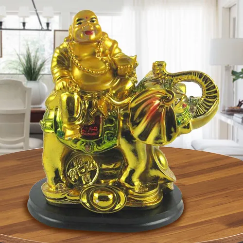 Buy Laughing Buddha Sitting on Elephant