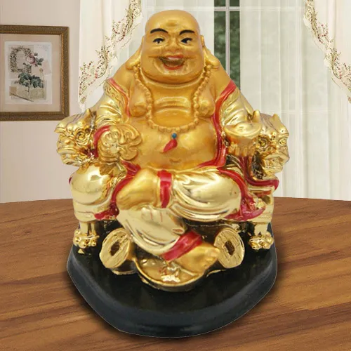 Deliver Laughing Buddha Sitting on Dragon Chair