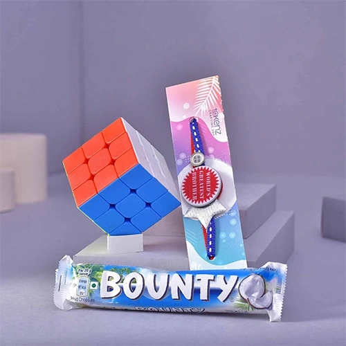 Fabulous Rubics Cube  N  Bounty Rakhi Hamper