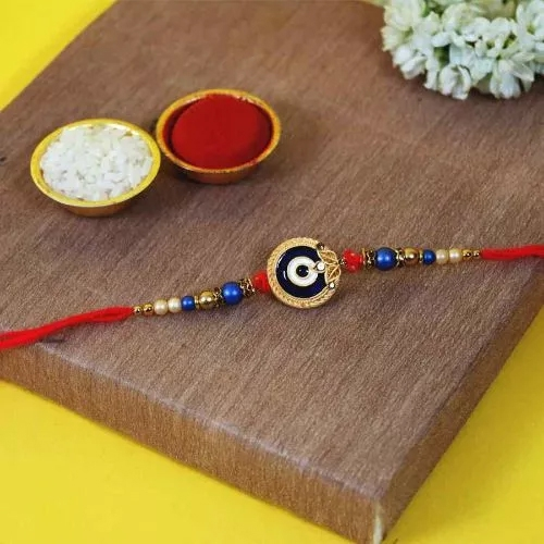 Fancy Evil Eye Kundan Rakhi for Brother