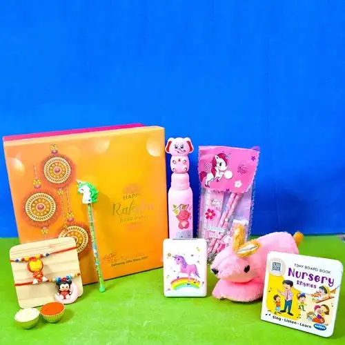 Graceful Kids Rakhi with Pencil n Soft Toy Set