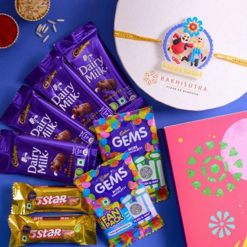 Trendy Motu Patlu Rakhi N Cadbury Celebrations Combo