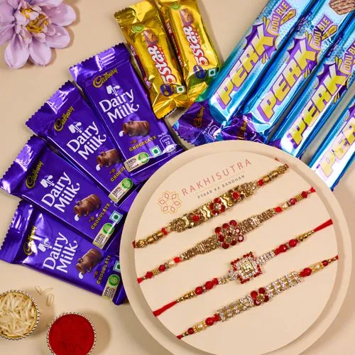 Graceful AD Rakhi Set N Chocolates Treat