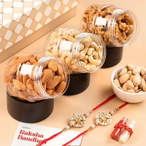 Premium Rakhi  N  Nuts Combo