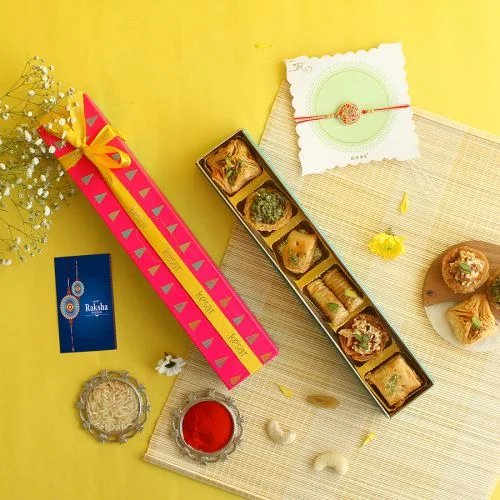 Exquisite Rakhi  N  Baklava Treats Gift