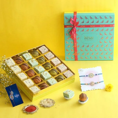 Traditional Rakhi  N  Sweet Delight Box