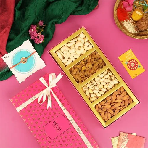 Elegant Rakhi  N  Dryfruit Duo