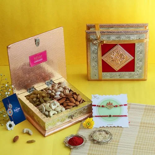 Premium Rakhi  N  Dry Fruit Gift Box
