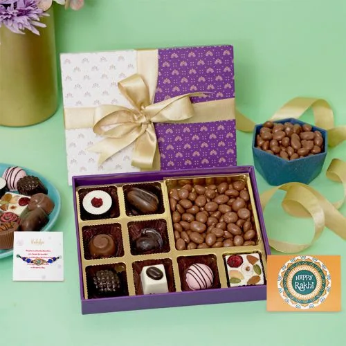 Premium Rakhi  N  Chocolaty Treats Gift