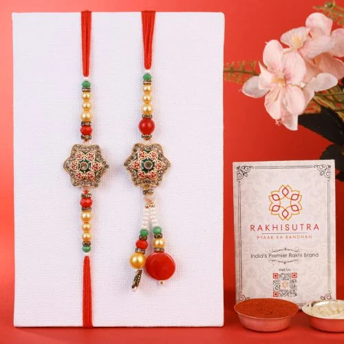Elegant Bhaiya Bhabi Rakhi Set