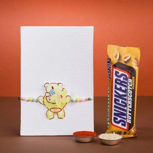 Fun Kids Spinner Rakhi & Snickers Combo