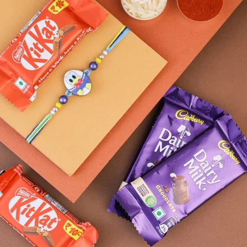Playful Donald Duck Rakhi & KitKat Gift