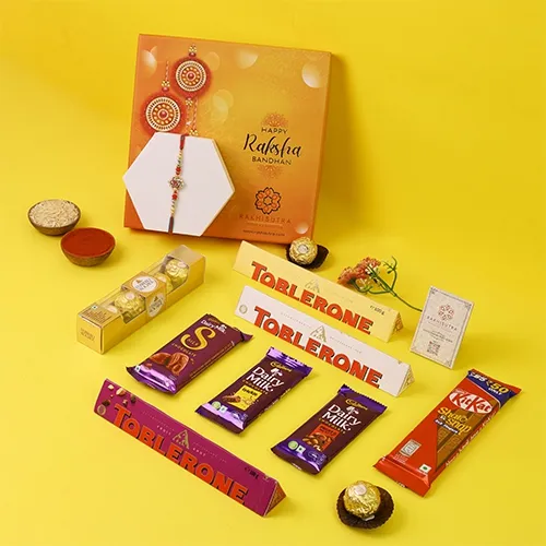 Swastik Rakhi & Choco Indulgence Set
